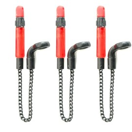3 x Spulen, Bissanzeiger, halbkurze Kette, 15 cm, Karpfenangeln, Ausrüstung für Bissanzeiger und Banksticks (rot)
