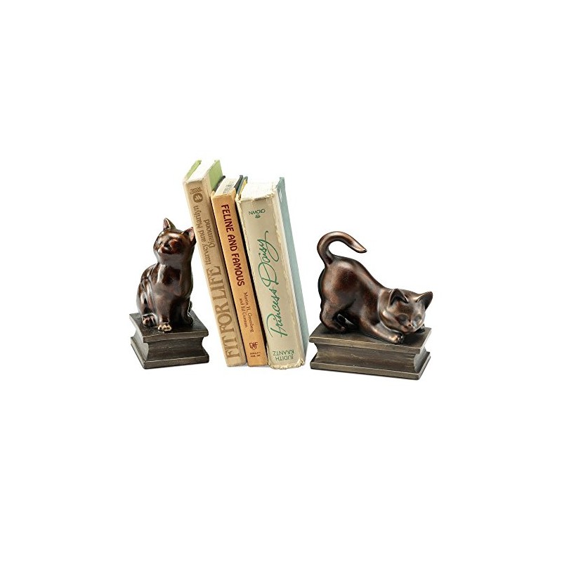 SPI Home Playing Cat Resin Bookend Pair