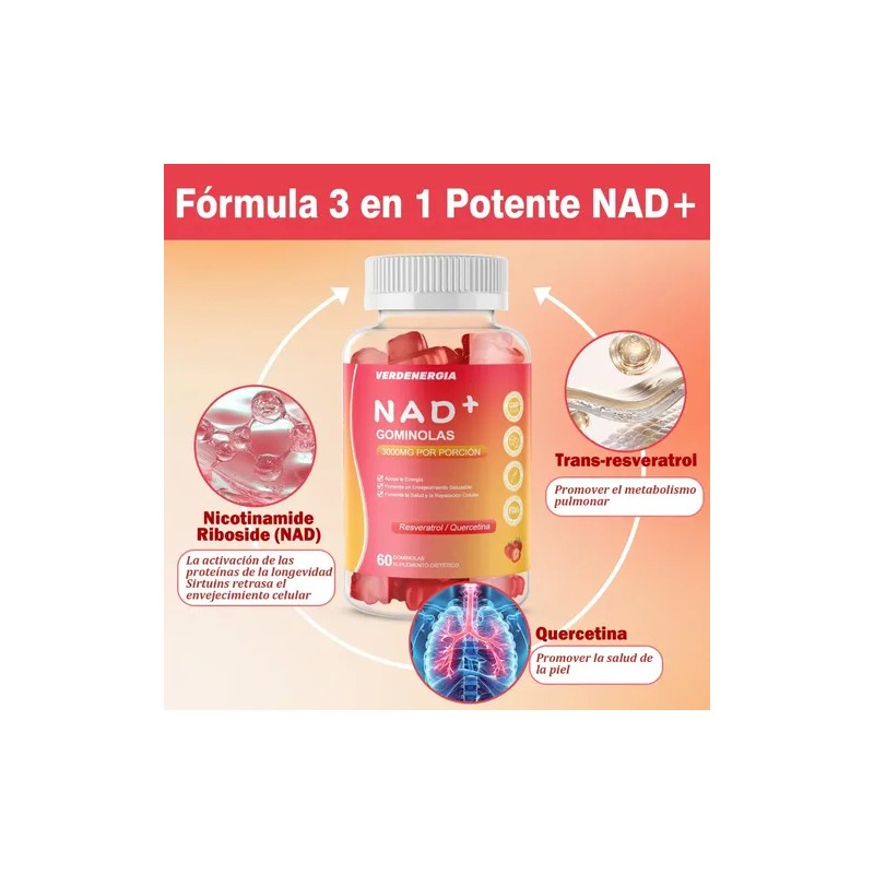 Nad+ Resveratrol Gomitas Nr Nicotinamida Ribosa Fresa