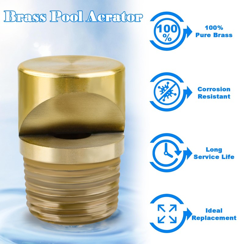 IWIWE Pool Brass Aerator 3/4 Inch MIP Compatible with Pool