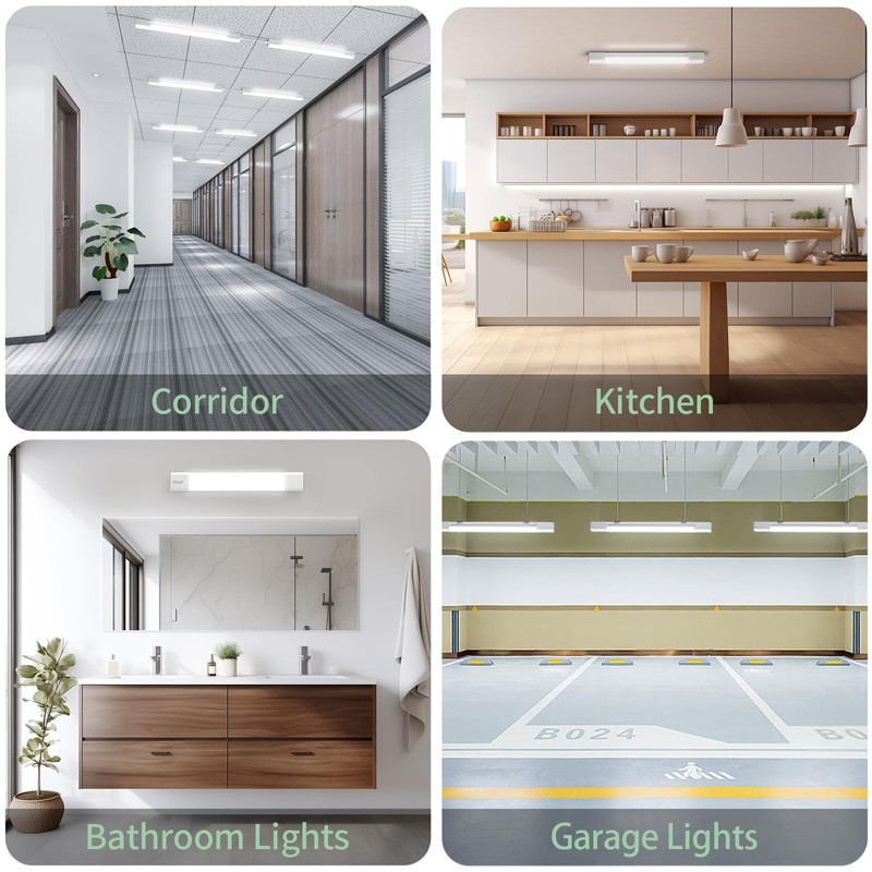 Airand 5000K LED Ceiling Light Fixture with Plug, Utility Shop