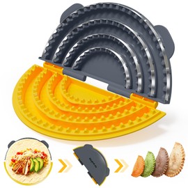Updated 4-in-1 Tortilla Sealer Crimper, Adjustable 4"+6"+8"+10" Tortilla Crimper Quesadilla Maker, Double Leak-Proof for Perfect Sealed Burritos, Tacos and Creative DIY Cooking, Gift for Kitchen Lover