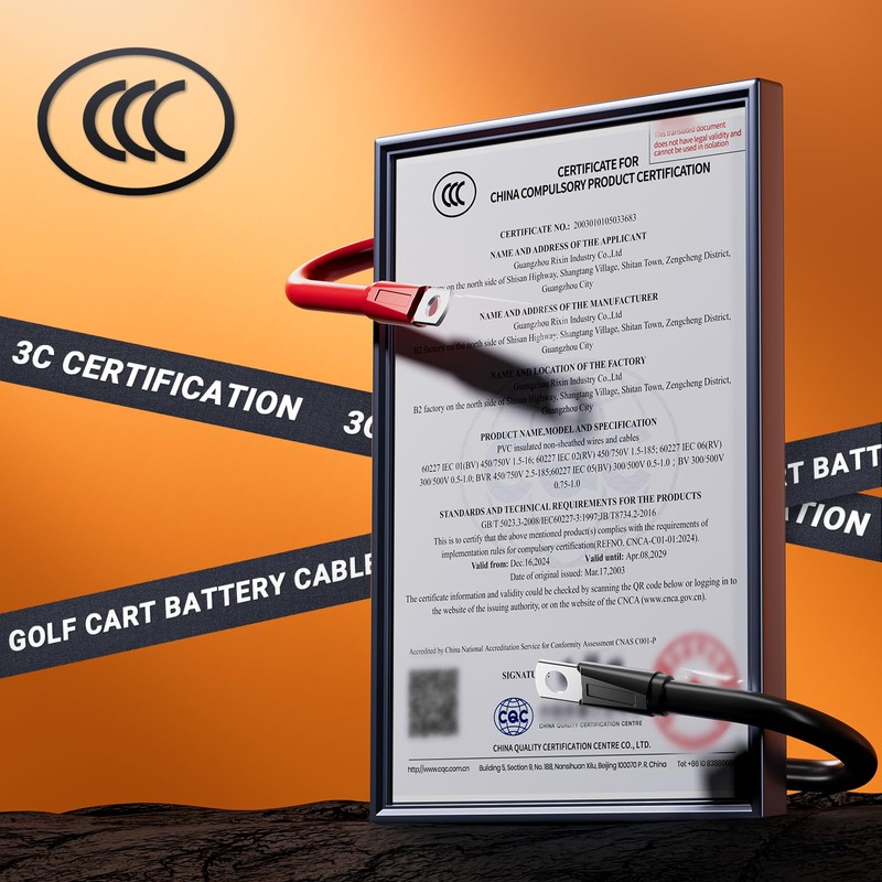 CLUBRALLY Golf Cart Battery Cables Power Wiring Kit, 2 Gauge