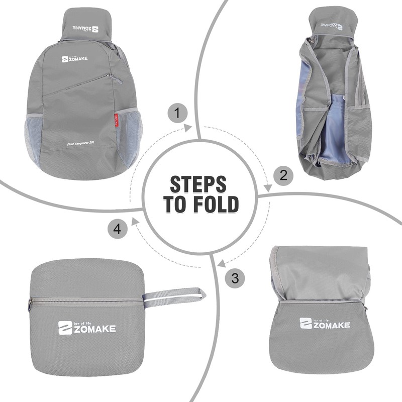 ZOMAKE Lightweight Packable Backpack 20L - Foldable Backpack Leger Sac