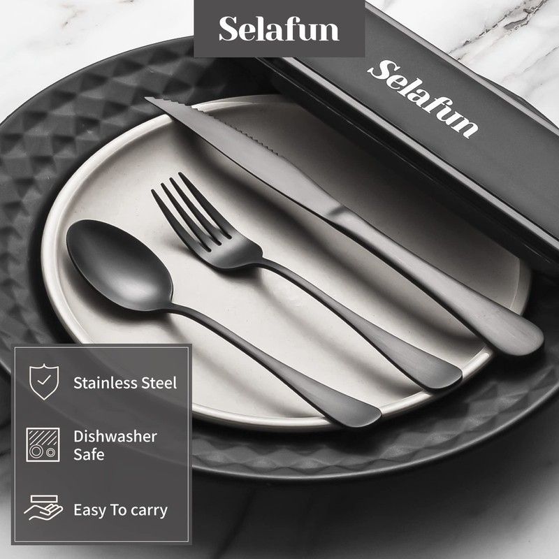 4-pieces Travel Set with Case Portable Silverware Utensils Set for