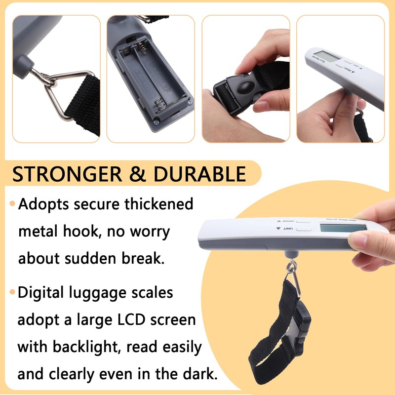 Luggage Scale, Digital Portable Luggage Weight scale with Backlit LCD
