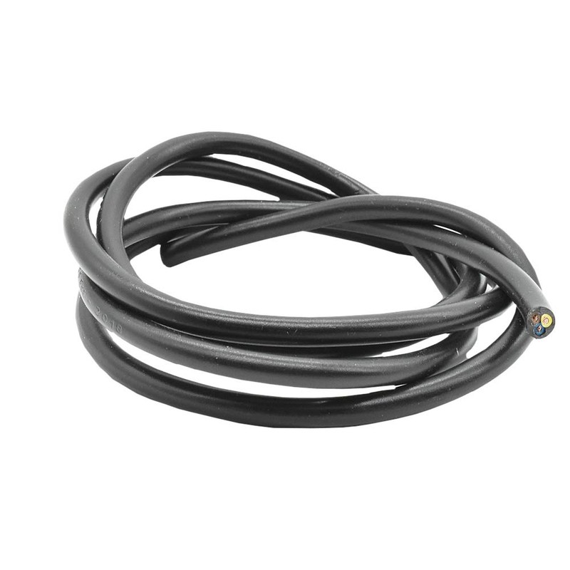 3 m Cable Black H03VV-F 3 x 0.75 mm² PVC