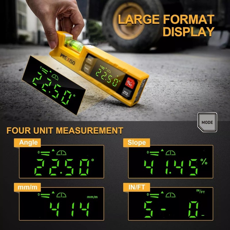 PREXISO Digital Level&Digital Protractor 7 inch Angle Finder 0-90°&0-180° Range