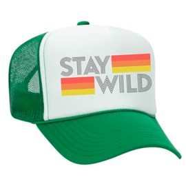 Glitter Lids Stay Wild Trucker Hat Green/White