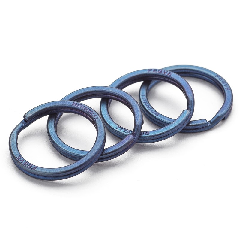 FEGVE Titanium Key Chain Rings Split Rings 4 Pack –