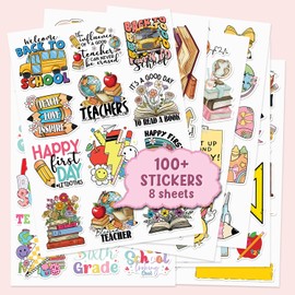 100PCS Back to School Stickers, School Stickers for Scrapbooking Journal Laptop Water Bottles Waterproof DIY Craft Teens Toddler Students Classroom Decorations Supplies