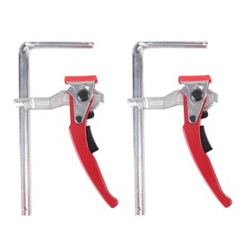 KETIPED 2 Pack Ratcheting Table Clamp, Quick Saw Track Clamps, Ratchet Guide Rail Quick Bar Clamp for MFT Table and Guide Rail System,F-Clamps with 0~6" Clamping Range,MG-040RD