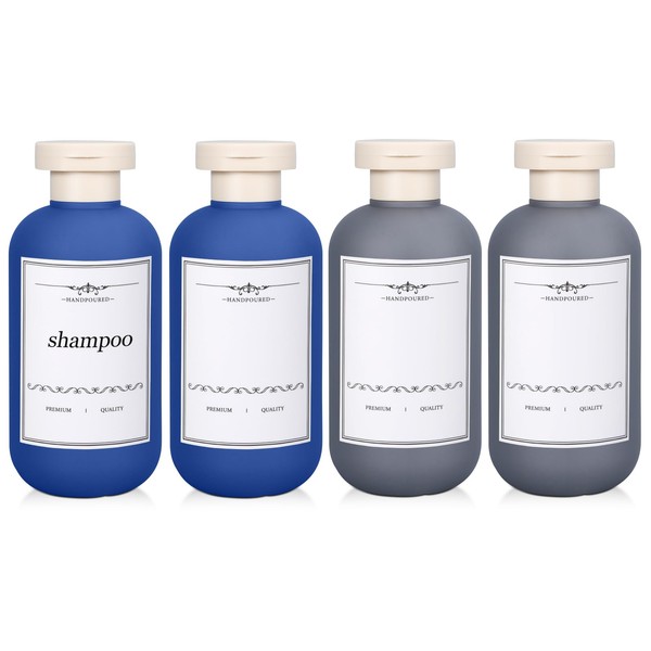 Travel Shampoo Bottle, Empty Plastic Squeeze Bottles 6.8 oz with