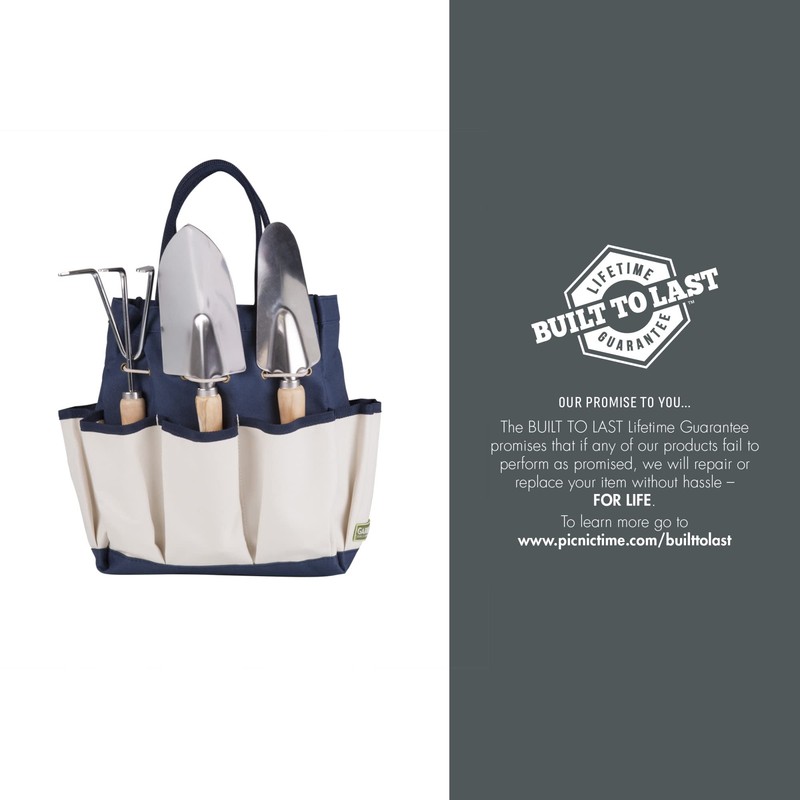 PICNIC TIME Garden Tote with Tool Set, Gardening Tools Organizer