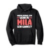 First name Mila pullover hoodie, black