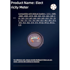 TMLGB 6669664 Voltmeter, for Bobcat 440 453 463 540 542 543B 553 641 642 643 645 653 741 742 743 751 1212 1600 2000 1212 1600 2000 2400 2410 Engine.