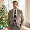 Bskifnn Christmas Tie for Men Christmas Pattern Tie for Wedding