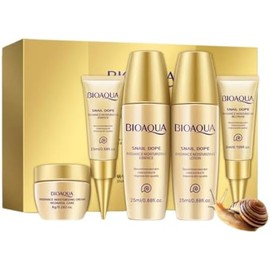 Kit Rutina Completa Baba de Caracol y Colageno Alta Concentración, Rejuvenecedor Loción de Día, Ácido Líquido, Esencia Facial, Crema Antiarrugas para