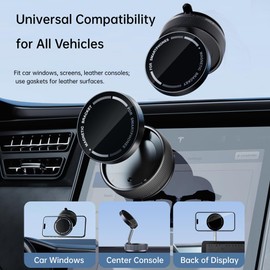 CHOUYUHE Magnetic Car Phone Holder with Strong Suction Cup, 360° Adjustable Phone Mount for All Smartphones - Dashboard, Windshield, Mirror, Smooth Surfaces