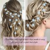 10Pcs Blue Flower Hair Pins,Rhinestone U-Shaped Bridal Hair Accessories