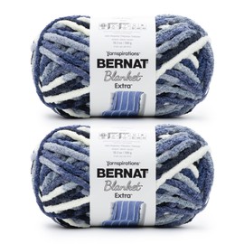 Bernat Bernat Blanket Extra Faded Blues Yarn - 2 Pack of 300g/10.5oz - Polyester - 7 Jumbo - 97 Yards - Knitting/Crochet
