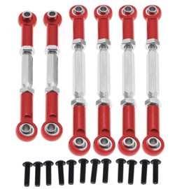 6pcs Full Set Turnbuckles Tie Rod for Ecx Ruckus Parts Ecx Torment Parts Ecx Amp Mt Upgrades Turnbuckles Ecx 2Wd Series Upgraded(red)