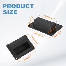sourcing map WG14095 Recessed Speaker Handle 140mm x 95mm Grasp Holder Replacement Speaker Cabinet Box Handles 4 Pcs