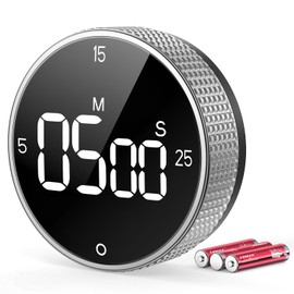 Digital Timers,Kitchen Visual timers LED Display Magnetic Countdown Countup Timer for Classroom Cooking Fitness Baking Studying Teaching,Silver