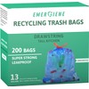 Emergiene 13 Gallon Recycling Trash Bags, 200 Count Drawstring Tall