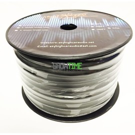 Sky High Car Audio 100' Foot BLACK CCA 4 Gauge Power/Ground Wire/Cable SHCA