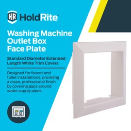 Holdrite Washing Machine Outlet Box Face Plate, White Paintable Cover, Pack of 10, HR-W-FP
