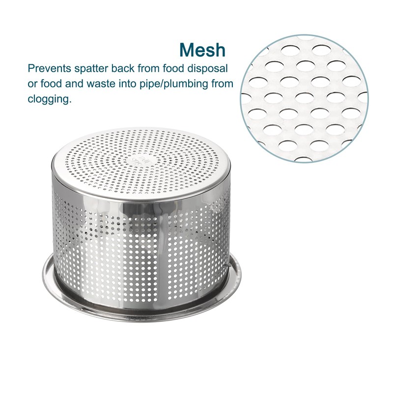 sourcing map Kitchen Sink Drain, Stainless Steel Kitchen Sink Strainer
