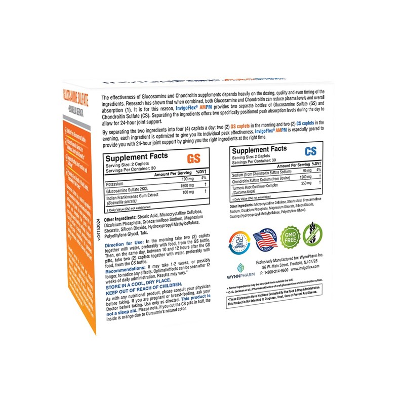 INVIGOFLEX® AMPM - Glucosamine & Chondroitin Sulfate - Turmeric Curcumin