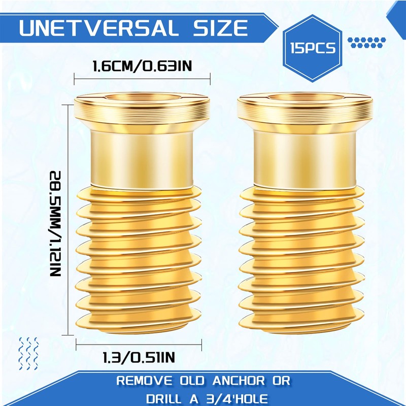 Zonon 15 Pack Pool Cover Brass Anchor Universal Size Fits