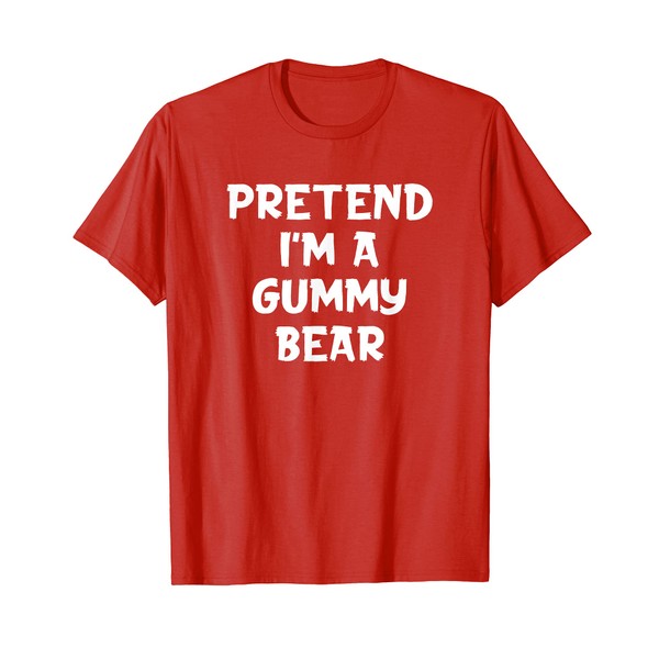 Pretend I'm Gummy Bear Lazy Halloween Party Costume Red T-Shirt,