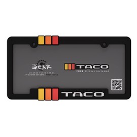 Retro Heritage Stripe Taco License Plate Frame; Classic Tri-Color; 3D Raised Letter
