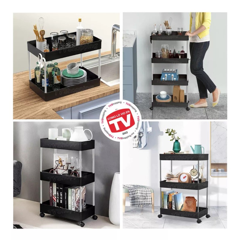 #TVShopping Carro Organizador De Almacenamiento Con Ruedas De 4 Niveles