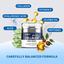 Crema De Colágeno Para La Cara, Hidratante Facial Anti-Envejecimiento Con Retinol Y Ácido Hialurónico, Loción Facial Hidratante Diaria Para Rostro, Cuello Y Escote, Crema Hidratante Para Reduc