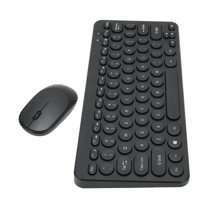 2.4G Wireless Keyboard Mouse Combo 78 Key Retro Round Keycap