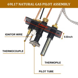 DFD 69L17, 69L1701, Natural Gas Pilot Assembly Fits for Lennox, IHP, Merit, Serefina, Superior, Astria Direct Vent Fireplaces,J4117 Pilot Replacement Part with Thermocouple