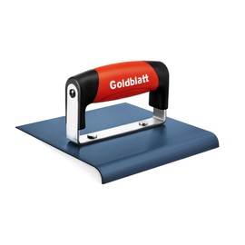 Goldblatt Concrete Tools, Concrete Edger, 6" x 6" Blue Steel Edger (1/2"R, 5/8"D), Durable High Carbon Steel Concrete Finishing Tools - Masonry Hand Tool with Soft Grip, Sturdy Steel Mounting