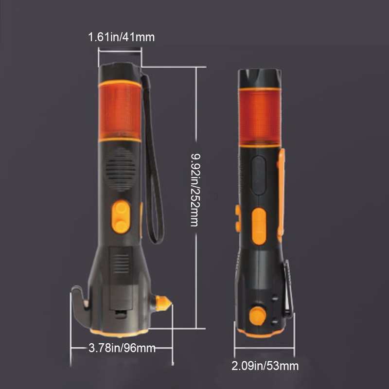 Hand Crank Flashlight Rechargeable LED Flashlights with SOS Alarm Emergency