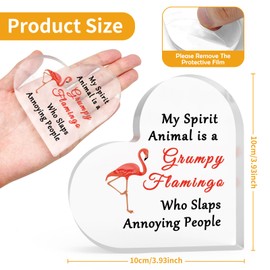 New Homeowner Gift First House Owner Gift Acrylic Heart Plaque Flamingo Lover Gifts for Women Girl House Warming Gifts For Friend Heart Acrylic Keepsake New House Ornament Gift Motivation Desk Sign