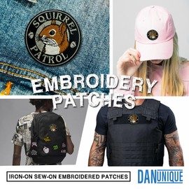 Squirrel Patrol Patch Cute Animal Embroidered Patches Funny Squirrel Sew on Iron On Embroidery Patch for Caps, Bags, Backpacks, Hat, Jackets, Uniform DIY PVC Gifts for Her Him 3 Inches