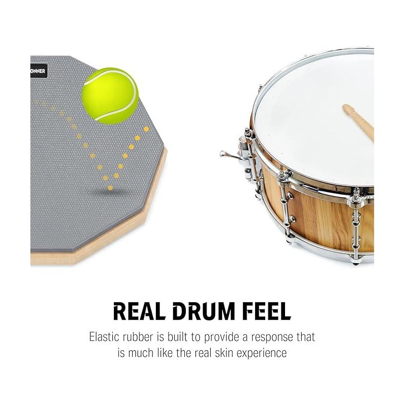 Donner Drum Practice Pad 8 Inches, Silent Practice Drum Pad
