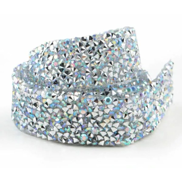 Unbranded Crystal AB Rhinestone Bridal Belt Trim Thin Iron On