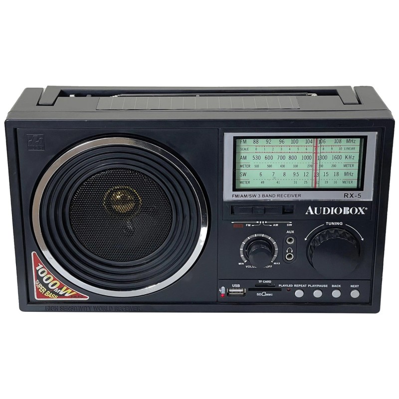 Audiobox® AUDIOBOX RX-5BT Rechargeable Solar Radio with Bluetooth