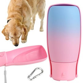 Tazón de agua portátil de 29 onzas para perro, botella de agua plegable de 180° con tazón grande de 3.2 pulgadas para perros grandes, caminar, senderismo, ligero, a prueba de fugas, sin BPA