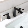 PARLOS Waterfall Widespread Bathroom Faucet Double Handles with Metal Pop