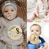 Mtxorvix 7PCS Wooden Baby Monthly Milestone Cards with Announcement Sign,